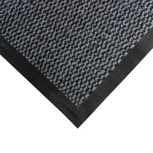 JVL Heavy Duty Barrier Anti-slip Door Mat, 80x120cm, Blue/Black