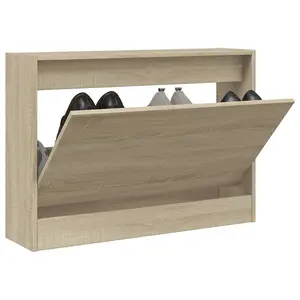 Berkfield Shoe Cabinet Sonoma Oak 80x21x57 cm Engineered Wood