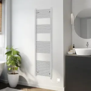 Rinse Bathrooms 800W Electric Heated Warming Towel Rail Bathroom Radiator Chrome - 1800x500mm