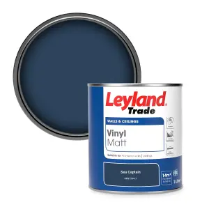 Leyland Trade Vinyl Matt Walls & Ceilings Emulsion Paint Sea Captain (PPG1164-7) 1L