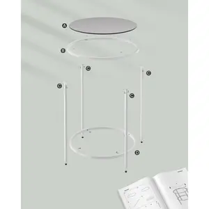 Deckland Side Table Pearl White / Slate Grey