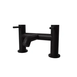 Nes Home Modern Designer Deck Mounted Brass Bath Filler Tap Matte Bla