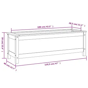 Berkfield Garden Raised Bed Black 119.5x40x39 cm Solid Wood Pine