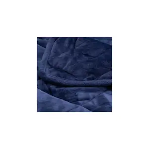 3 In 1 Fleece Cozy Blanket Sleeves Snuggle Rug Wrap Snug Memory Foam Slippers & Insole - Blue