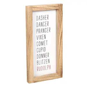 Something Different Reindeer Wood Names Sign White/Brown (One Size)