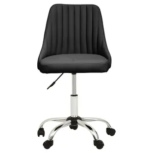 Interiors by Premier Brent Ribbed Black And Chrome Home Office Chair