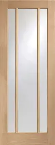 Internal Worcester Oak Clear Glass Pre-Finished Door 1981 x 686 x 35mm (27")