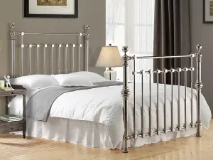 Chrome Squared Metal Bed Frame - King 5ft