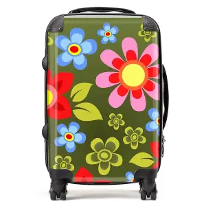 Red And Blue Flowers Suitcase - Cabin