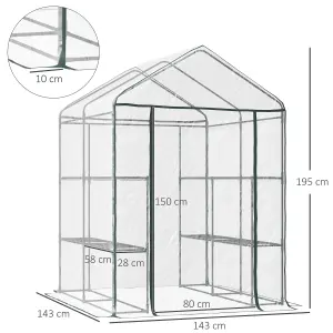 Outsunny Walk In Greenhouse Garden Clear PVC Frame Shelves Reinforced Plant Grow