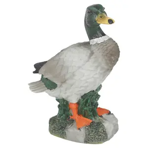 URBNLIVING 14cm Height 3 Pcs Decorative Duck Ornaments Polyresin Bird Sculpture Garden Collectables