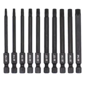 10 pieces 75mm S2 Steel Impact Bits T10-T40