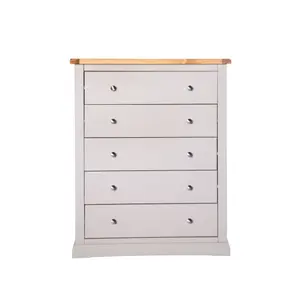 Loreo 5 Drawer Chest of Drawers Chrome Knob