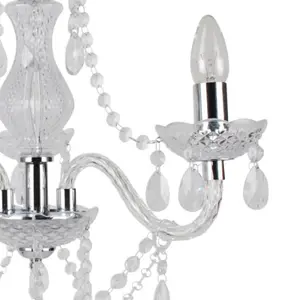 First Choice Lighting Set of 2 Clear and Chrome Marie Therese Style 3 x 40W Chandelier