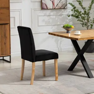 Maiolo Velvet Dining Chairs - Set of 2 - Black