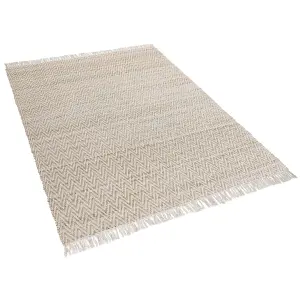 Jute Area Rug 140 x 200 cm Beige AFRIN