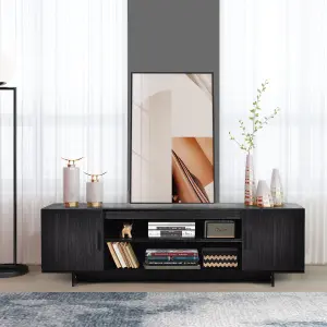 Costway TV Stand for TV up to 65" Media Console Cabinet Entertainment Center w/ 2 Doors