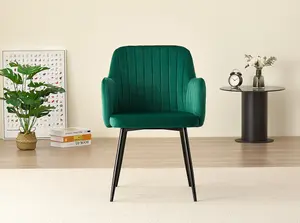 Seattle Dining Table with 4 Green Charlotte Velvet Chairs