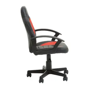 Interiors by Premier Black And Red Pu Gaming Chair