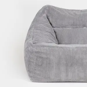 icon Morgan Corduroy Armchair Bean Bag and Pouffe Set Grey Giant Bean Bag Chair