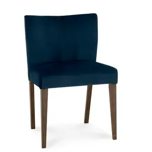 Caserta Upholstered Dining Chair (Set of 2) Dark Blue / Dark Oak