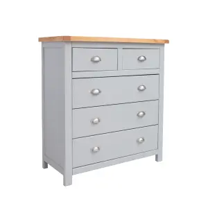 Argenta 5 Drawer Chest of Drawers Chrome Cup Handle