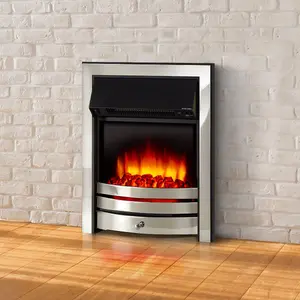 Roxby Electric Fire - Chrome with 110mm Spacer Kit