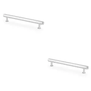 2 PACK - Industrial Hex T Bar Pull Handle - Polished Chrome 128mm Centres Kitchen Cabinet