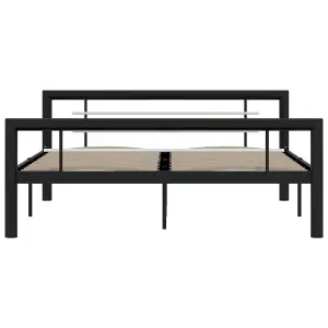 Berkfield Bed Frame Black and White Metal 120x200 cm