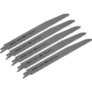 5-Pack 230mm Bi-Metal Reciprocating Saw Blades for Heavy-Duty Cutting