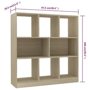 Katara 100cm H x 97.5cm W Standard Bookcase Sonoma Oak