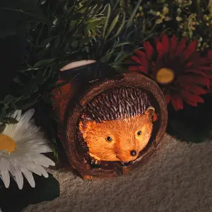 Hedgehog Design Solar Light - Outdoor Patio or Decking Garden Ornament Decoration - 11cm x 11cm x 14.5cm