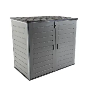 1170L Outdoor Garden Storage Cabinet - Grey and Black