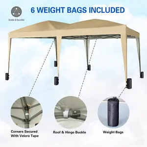 MCC Direct 3x6 Pop Up Gazebo With Removable Sides Beige