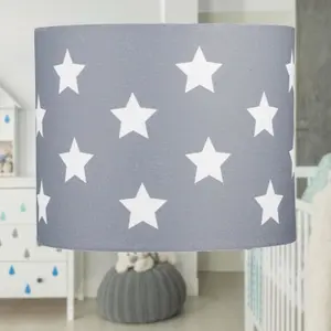 First Choice Lighting Grey with White Stars 25cm Light Shade