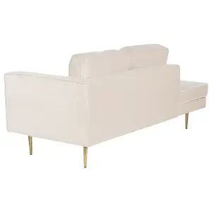 Right Hand Velvet Chaise Lounge Beige MIRAMAS