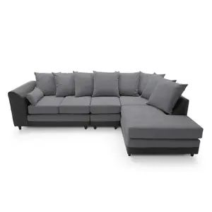 Dylan Large Corner Sofa Right Facing in Dark Grey