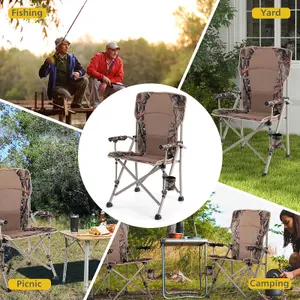 Costway Portable Folding Camping Chair Outdoor Lightweight Hunter Chair