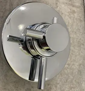 Modern Round Dual Shower Valve Thermostatic Concentric Concealed Exposed Chrome