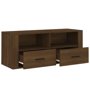 Berkfield TV Cabinet Brown Oak 100x35x40 cm Engineered Wood