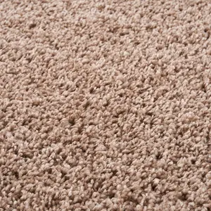 Modern Extra Large Small Soft 5cm Shaggy Non Slip Bedroom Living Room Carpet Runner Area Rug - Dark Beige 60 x 110 cm