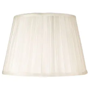 Traditional Classic Cream Faux Silk Pleated Inner Lined Lamp Shade - 14