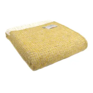 Illusion Yellow & Grey 100% Wool Throw