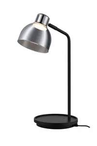 GoodHome Clitheroe Straight Matt Black Integrated LED Table lamp