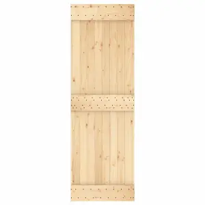 Berkfield Sliding Door with Hardware Set 70x210 cm Solid Wood Pine