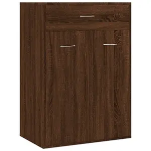 Berkfield Shoe Cabinet Brown Oak 60x35x84 cm Engineered Wood