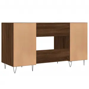 Berkfield Desk Brown Oak 140x50x75 cm Engineered Wood