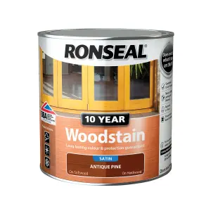 Ronseal 10 Year Antique pine Satin Quick dry Doors & window frames Wood stain, 2.5L