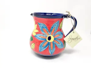 Signature Flowers Hand Painted Ceramic Kitchen Dining Small Pourer Jug 0.5L (H) 12cm