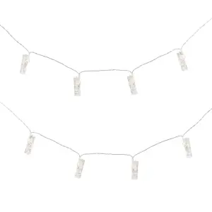 Inlight Plastic clip Battery-powered Warm white 10 LED Indoor String lights